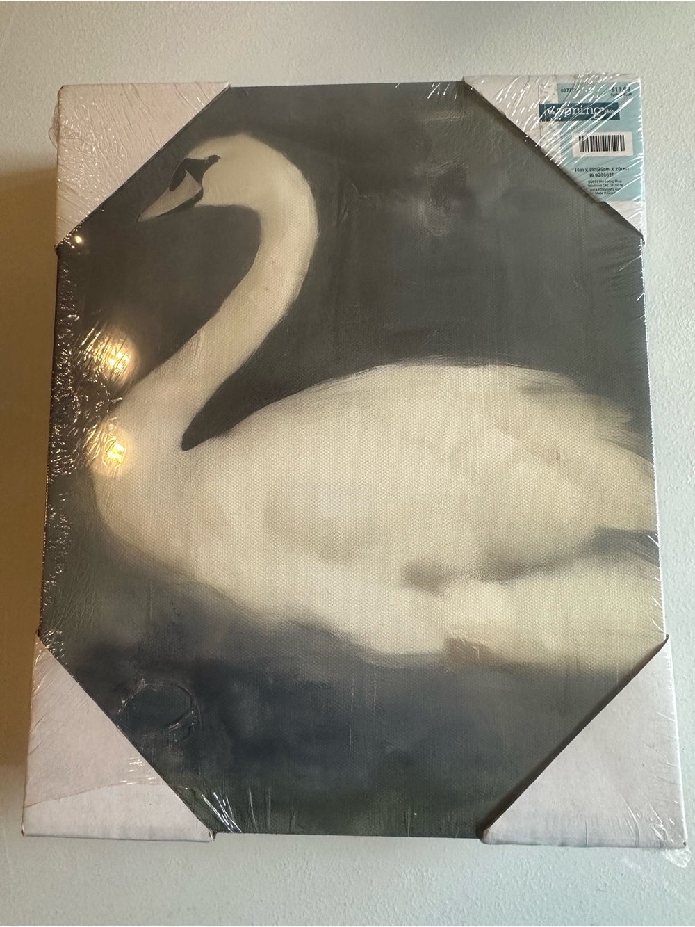 Canvas Swan Wall Art - White and Black -